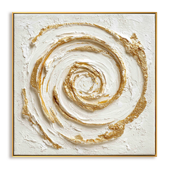 Golden Vortex – 3D Textured Abstract Spiral Canvas Art, Modern Wall Décor