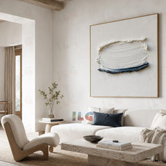 Coastal Quiet Horizon – Minimal Textured Seascape Abstract Wall Art