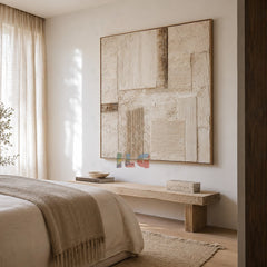 Tactile Neutral Mosaic – Abstract Textured Wall Art