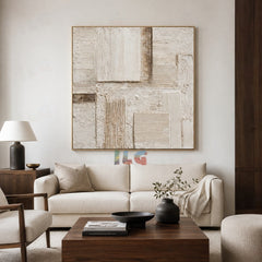 Tactile Neutral Mosaic – Abstract Textured Wall Art
