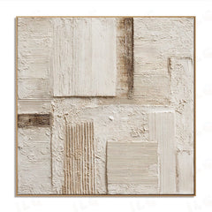 Tactile Neutral Mosaic – Abstract Textured Wall Art hand-painted wall art