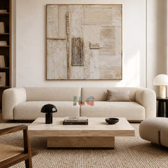 Woven Plaster Fields – Abstract Textured Wall Art