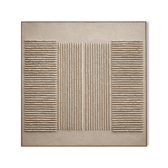 Parallel Serenity – Beige Line Textured Abstract Painting