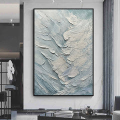Ocean Drift-Vertical Textured Coastal Oil Painting for Modern Interiors