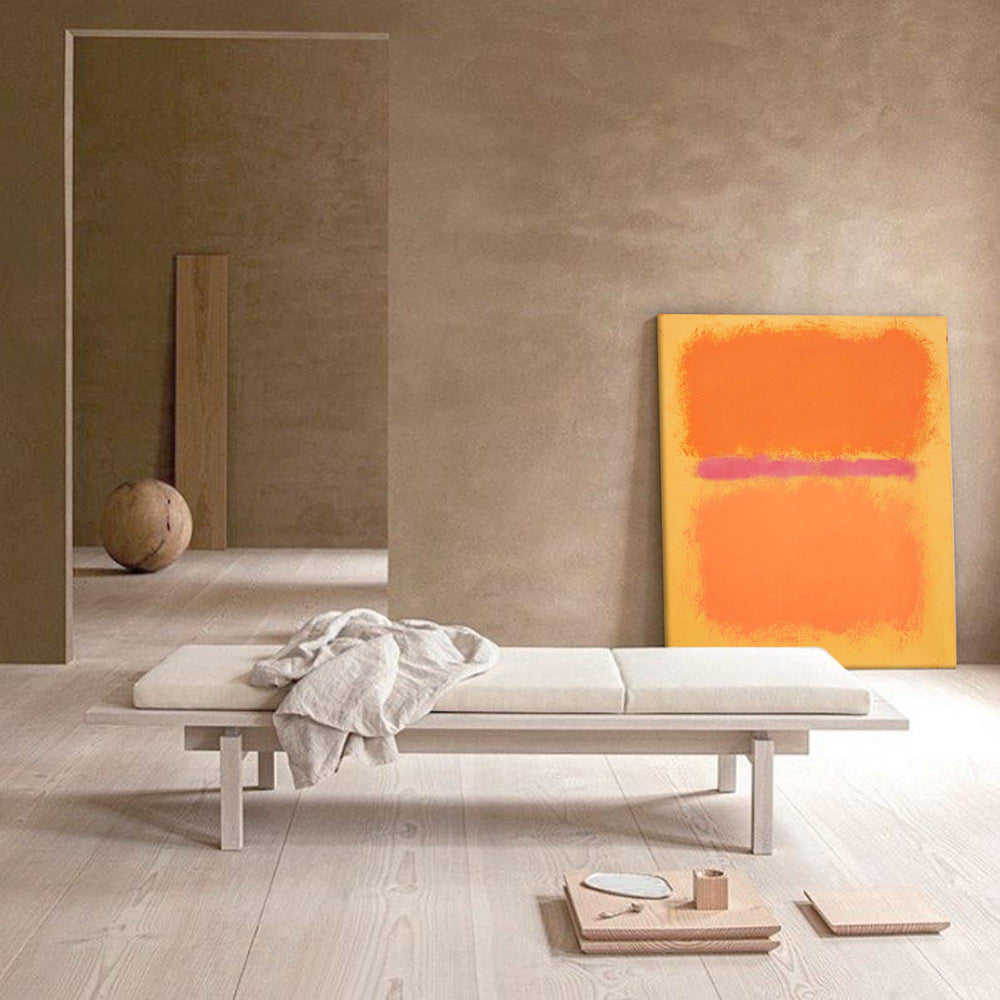 Orange Minimalist Texture Wall Art Painting Large Abstract Original Oil Painting Home Decor