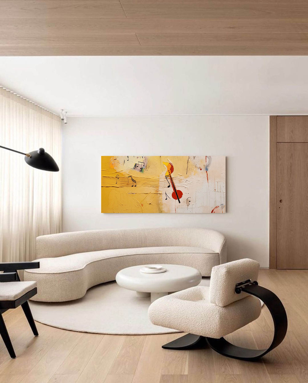 Textured Original Oil Painting On Canvas Vibrant Yellow Acrylic Painting Large Modern Abstract Note Living Room Wall Art