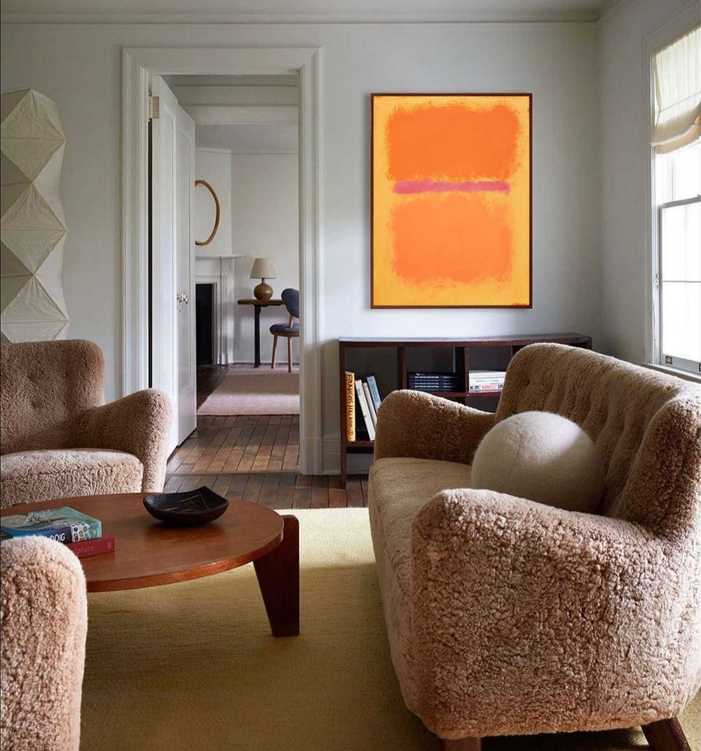 Orange Minimalist Texture Wall Art Painting Large Abstract Original Oil Painting Home Decor