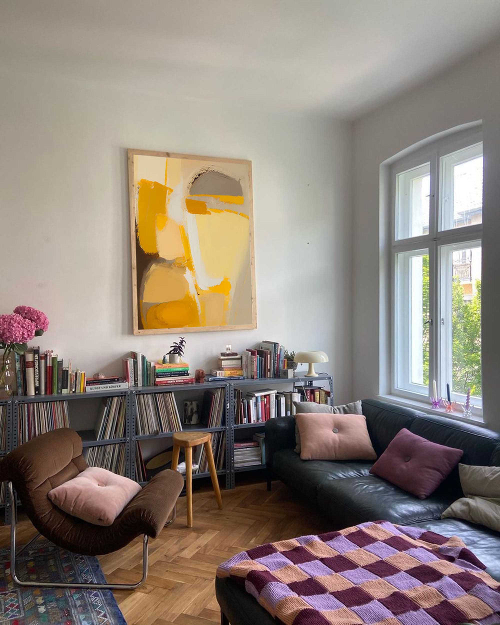 Warm colors Abstract Oil Painting On Canvas Large Original Painting Brown And Yellow Modern Wall Art For Living Room