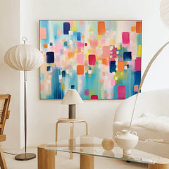 Original Abstract Oil Painting On Canvas Vibrant Colorful Large Wall Art Modern Oil Painting Living Room Decoration