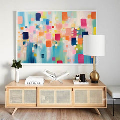 Original Abstract Oil Painting On Canvas Vibrant Colorful Large Wall Art Modern Oil Painting Living Room Decoration
