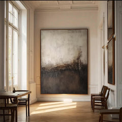 Soft Divide – Wabi-Sabi Textured Abstract Wall Art with Gentle Horizon