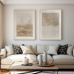 Earthbound Lines – Minimalist Textured Abstract Wall Art Set for Modern Living Room