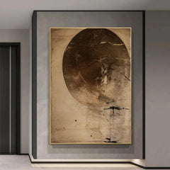 Earthen Silence – Textured Abstract Wall Art with Organic Minimalist Form