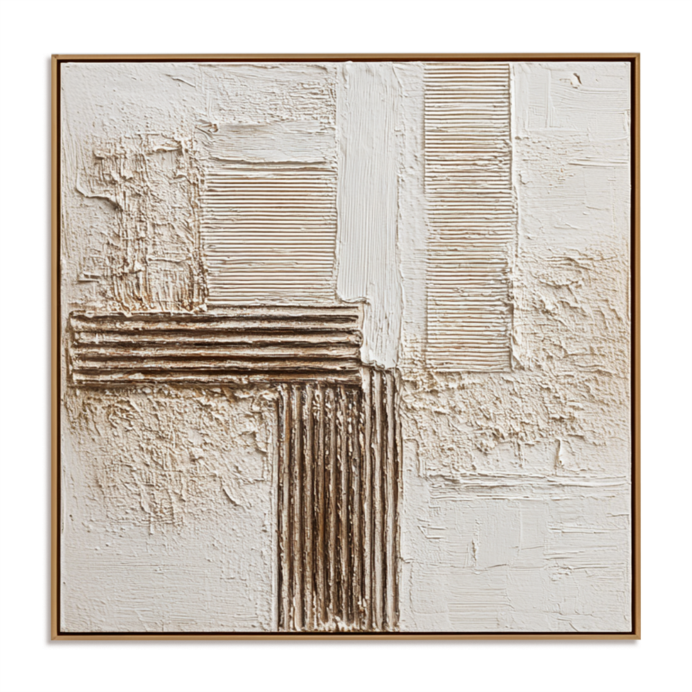 Balanced Stillness – Wabi-Sabi Textured Abstract Wall Art hand-painted wall art