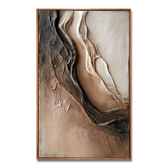 Between Light and Earth – Wabi-Sabi Textured Abstract Wall Art hand-painted wall art