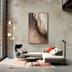 Between Light and Earth – Wabi-Sabi Textured Abstract Wall Art