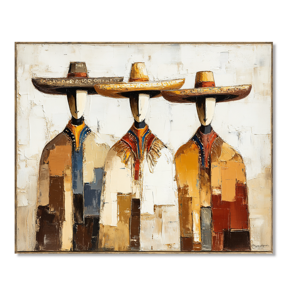 Desert Trio – Western Landscape Wall Art hand-painted wall art