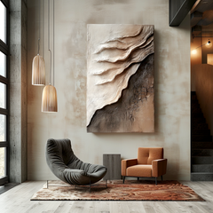 Edge of Formation – Wabi-Sabi Textured Abstract Wall Art