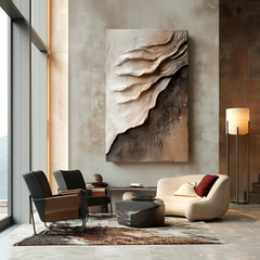 Edge of Formation – Wabi-Sabi Textured Abstract Wall Art