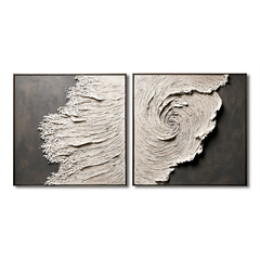 Erosion in Motion – Textured Abstract Diptych Wall Art hand-painted wall art