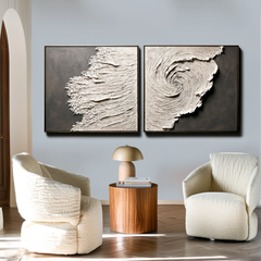 Erosion in Motion – Textured Abstract Diptych Wall Art