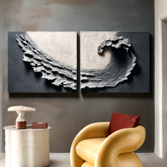 Fracture Within – Textured Abstract Diptych Wall Art