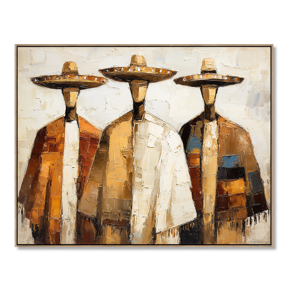 Golden Companions – Western Wall Art hand-painted wall art