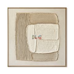 Ivory Layered Balance – Minimalist Abstract Textured Wall Art hand-painted wall art