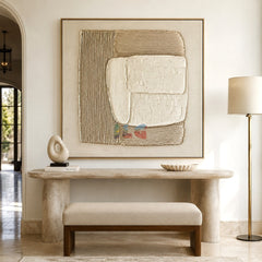 Ivory Layered Balance – Minimalist Abstract Textured Wall Art