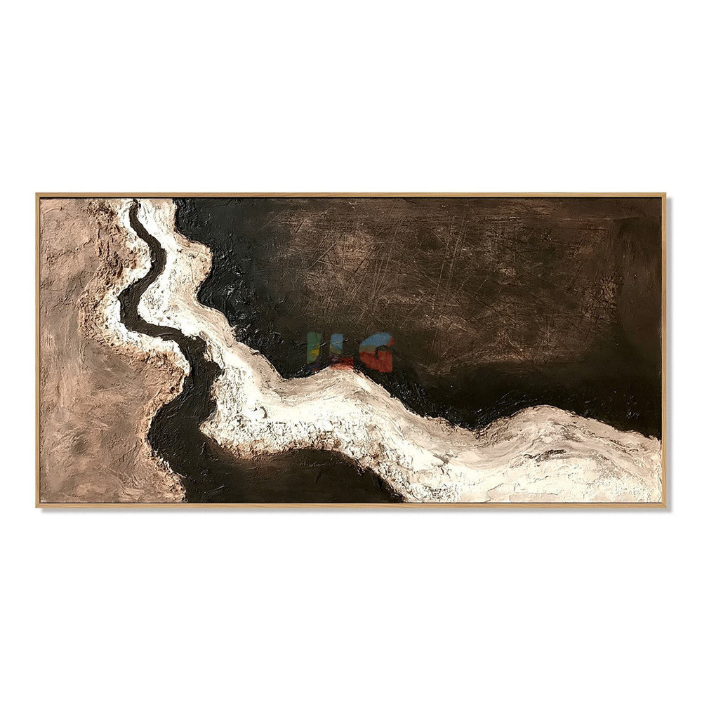 Ivory Stone Current – Abstract Wabi-Sabi Textured Wall Art hand-painted wall art
