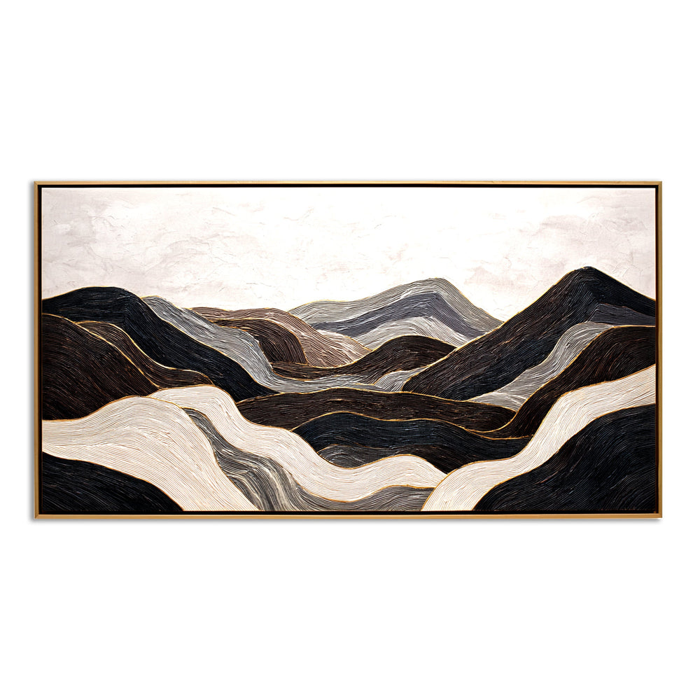 Layered Horizons – Textured Abstract Landscape Wall Art hand-painted wall art