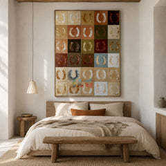 Lucky Horseshoe Grid – Western Textured Wall Art