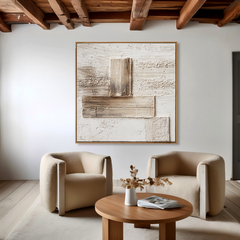 Measured Silence – Wabi-Sabi Textured Abstract Wall Art