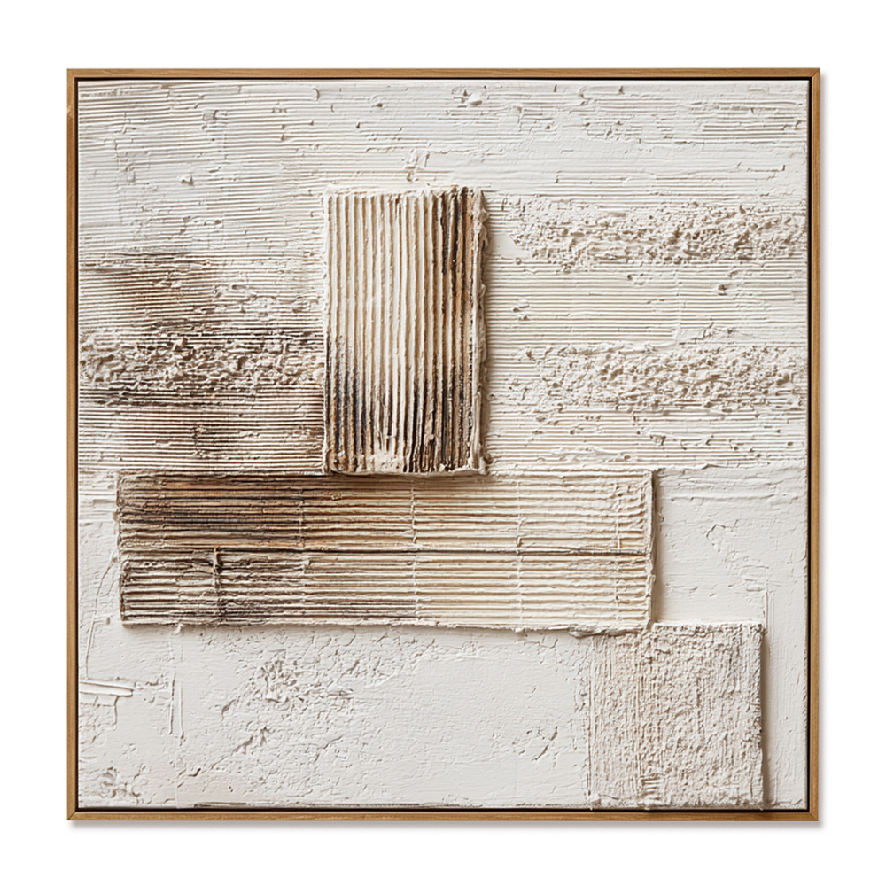 Measured Silence – Wabi-Sabi Textured Abstract Wall Art hand-painted wall art