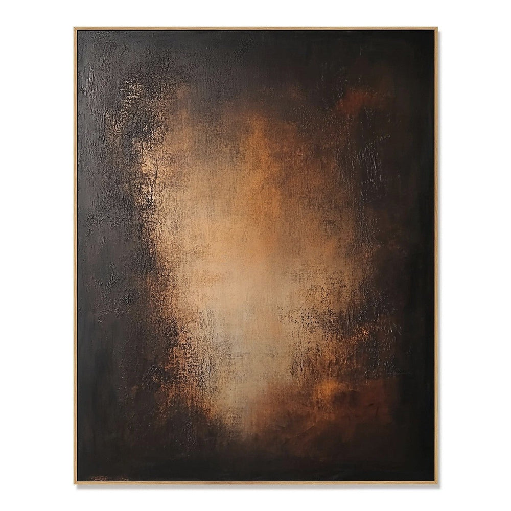Midnight Amber Passage – Abstract Organic Textured Wall Art hand-painted wall art