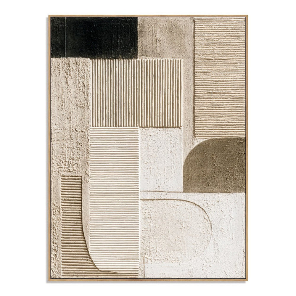 Modern Layered Blocks – Abstract Minimalist Textured Wall Art hand-painted wall art