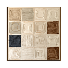 Neutral Square Rhythm – Abstract Geometric Textured Wall Art hand-painted wall art
