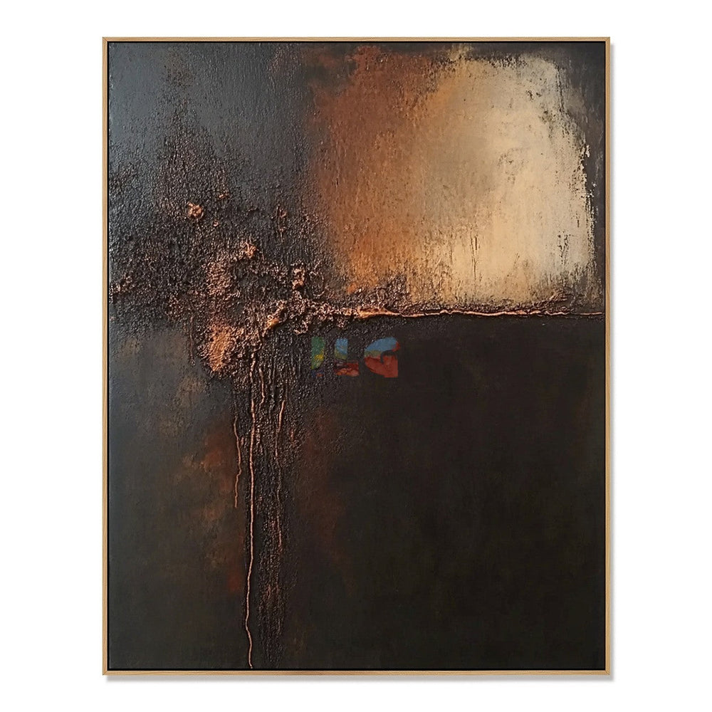 Nocturne Earth Layers – Abstract Organic Textured Wall Art hand-painted wall art