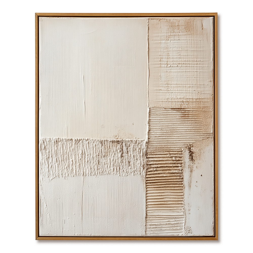 Quiet Alignment – Wabi-Sabi Textured Minimalist Wall Art hand-painted wall art