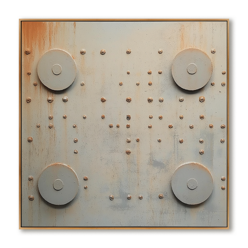 Quiet Structure – Minimalist Industrial Abstract Oil Painting hand-painted wall art