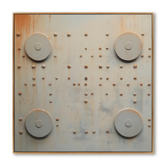 Quiet Structure – Minimalist Industrial Abstract Oil Painting hand-painted wall art