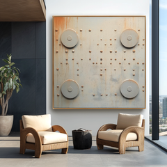 Quiet Structure – Minimalist Industrial Abstract Oil Painting
