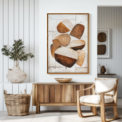 Settled Forms – Wabi-Sabi Abstract Stone Wall Art