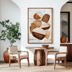 Settled Forms – Wabi-Sabi Abstract Stone Wall Art
