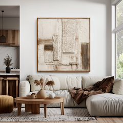 Silent Framework – Wabi-Sabi Textured Minimalist Wall Art
