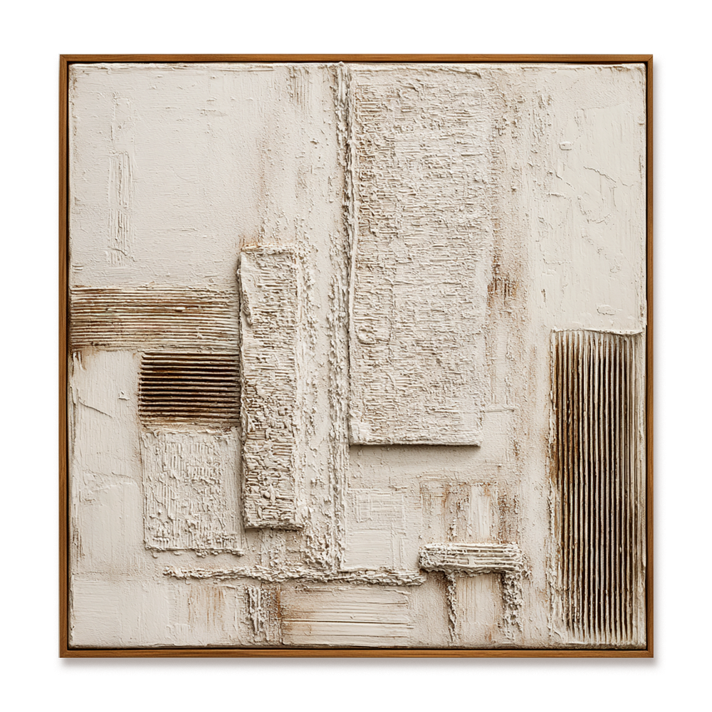 Silent Framework – Wabi-Sabi Textured Minimalist Wall Art hand-painted wall art