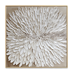 Silent Petals – Handcrafted Textured Floral Wall Art hand-painted wall art