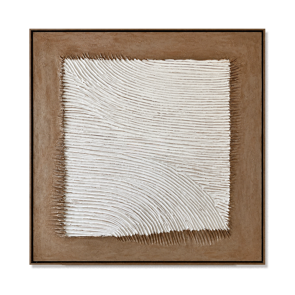 Soft Current Relief – Minimalist Organic Textured Wall Art hand-painted wall art