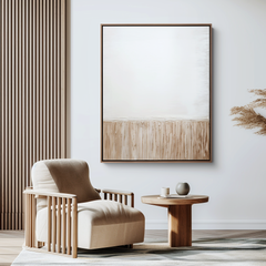 Soft Horizon – Wabi-Sabi Minimal Textured Wall Art