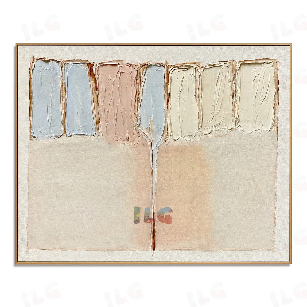 Vertical Balance – Soft Panel Composition Wall Art hand-painted wall art
